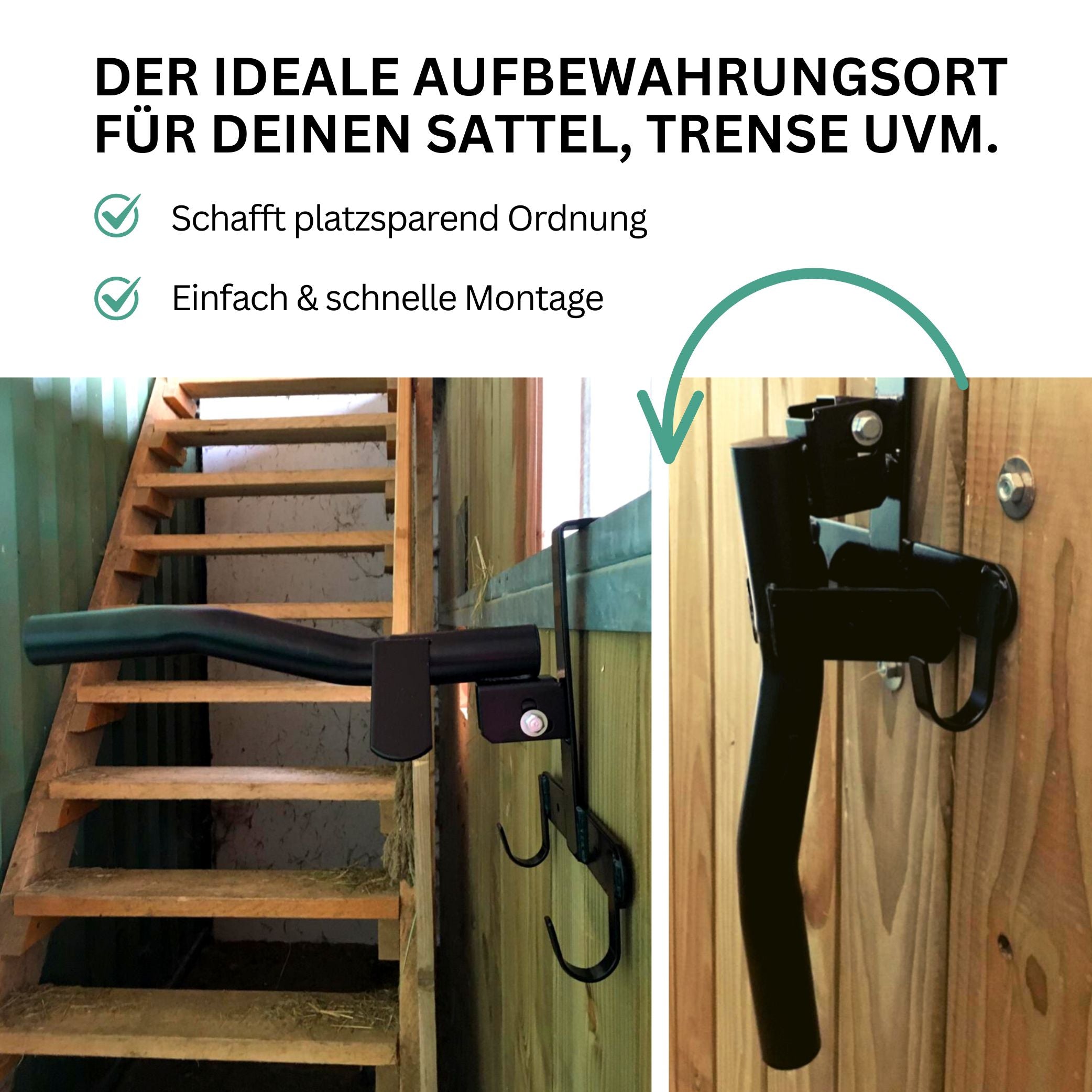 Sattelhalter klappbar zum Einhängen in schwarz